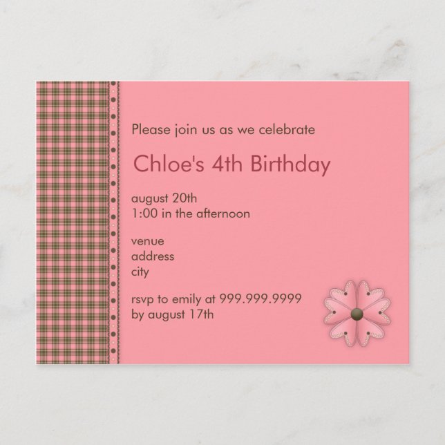 Flor ・ Invitación de cumpleaños (Anverso)
