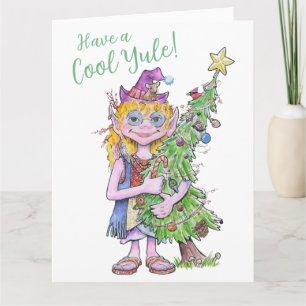 Flor, la tarjeta del elfo hippie que abraza árbole
