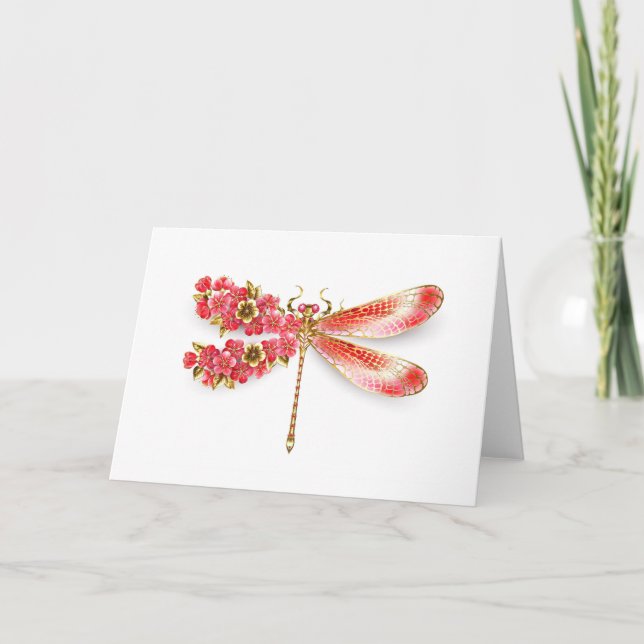 Flor libélula con sakura de joyas (Anverso)