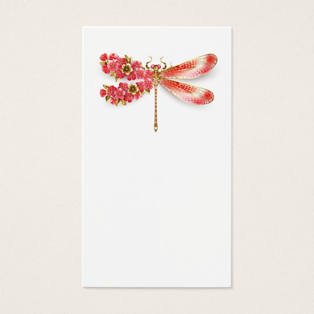 Flor libélula con sakura de joyas (Frente)