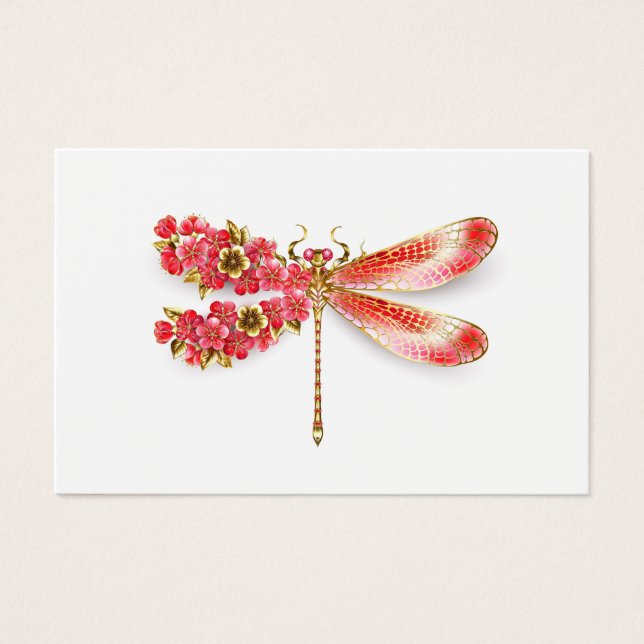Flor libélula con sakura de joyas (Anverso)