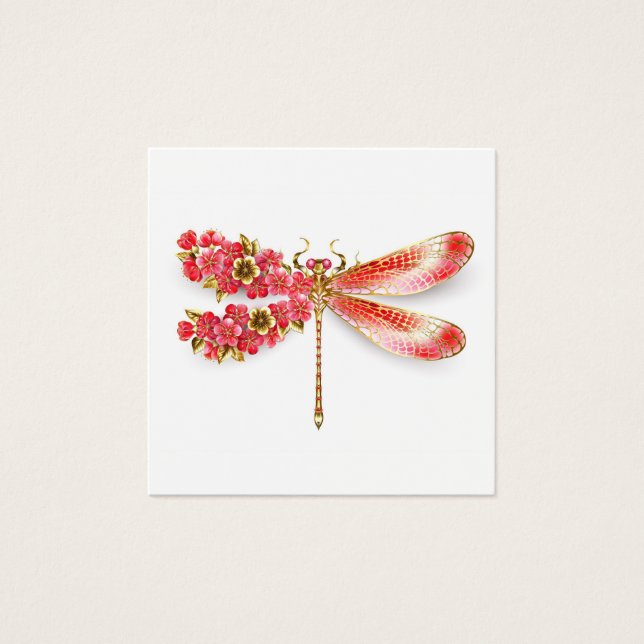 Flor libélula con sakura de joyas (Anverso)