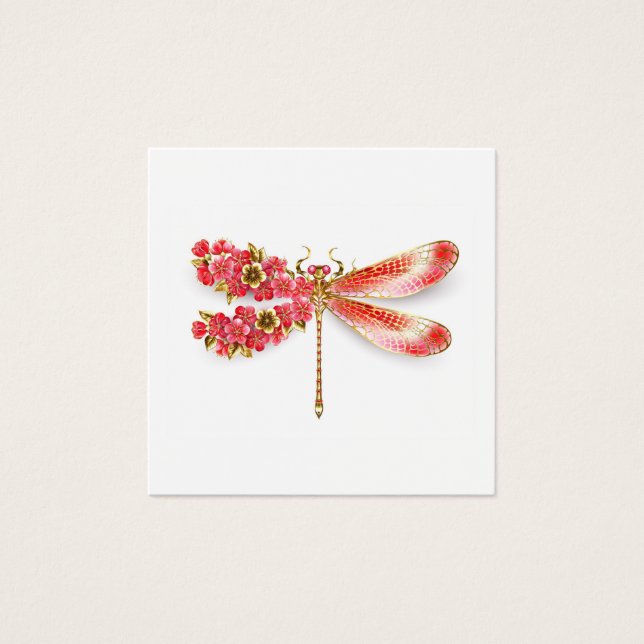 Flor libélula con sakura de joyas (Anverso)