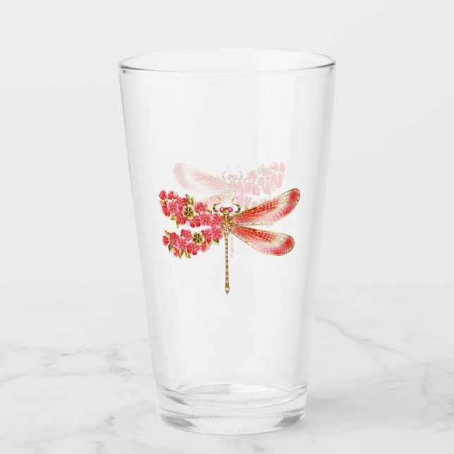 Flor libélula con sakura de joyas (Anverso)