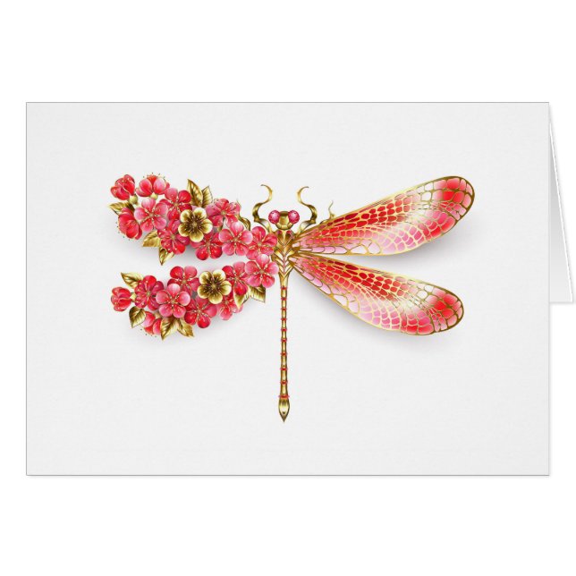 Flor libélula con sakura de joyas (Anverso (Horizontal))