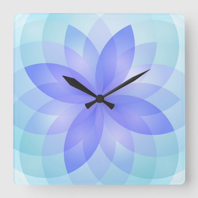 Flor Lotus abstracta del reloj de pared (Anverso)