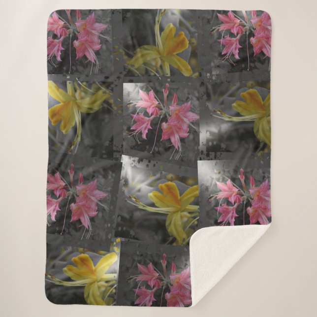 flor, mantas sherpa, artesanía, vacaciones, elegan (Anverso)