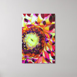 Flor morada de Dahlia acuarela arte pop