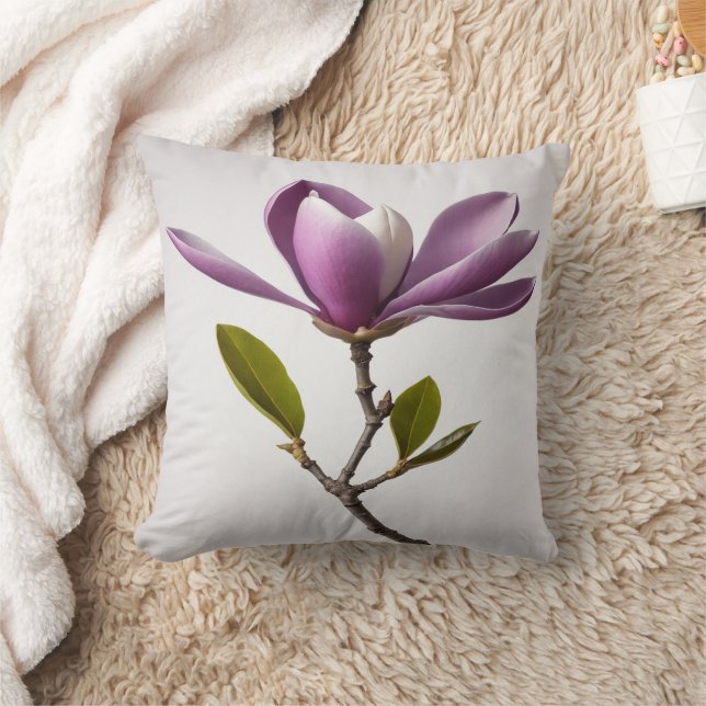 Flor morada de magnolia Cojín decorativo Magnolia  (Manta)