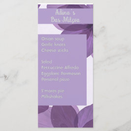 Flor morada Menú fiesta Bas Mitzva