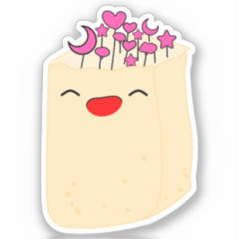 Flor natural kawaii en Pegatina de vinílico con bo