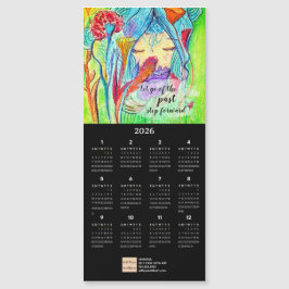 Flor Niña Petróleo Pastel Calendario de Arte Tarje