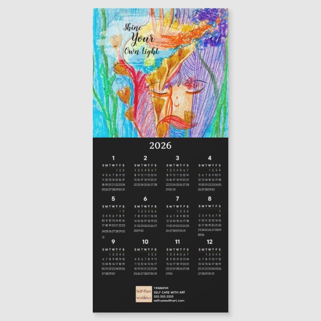 Flor Niña Petróleo Pastel Calendario de Arte Tarje (Anverso)
