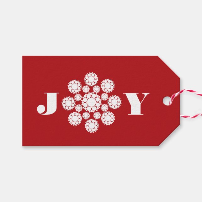 Flor Ornament Joy Navidades Holiday Gift Etiqueta (Frente (Horizontal))