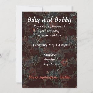 Flor oscura Invitación a la boda gótica. Personali