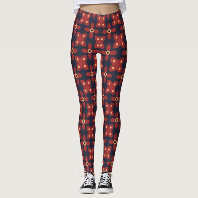 Flor patrón Hermosas Flores Leggings Premium (Anverso)