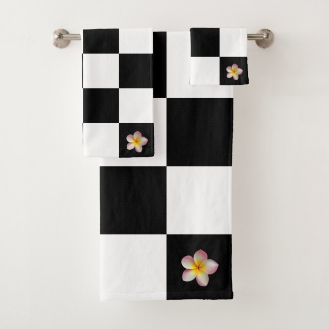Flor personalizado en patrón negro y blanco contro (In situ)