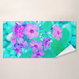 Flor Phlox de jardín rosado en Aquamarine