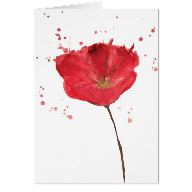 Flor pintada 2 de la amapola de la acuarela (Frente)