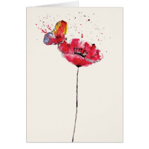 Flor pintada estilizada de la amapola de la