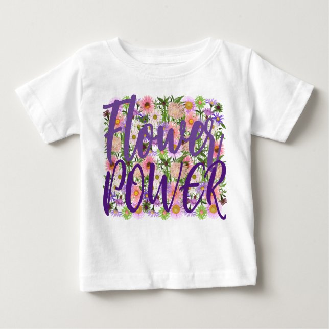 Flor poder bebé camiseta camiseta top púrpura acti (Anverso)