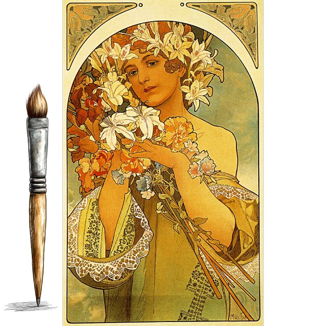 Flor por papel de tejidos de Alphonse Mucha (Subido por el creador)