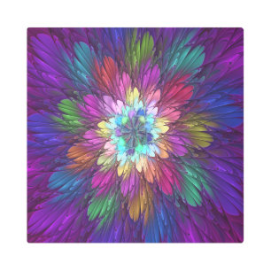 Flor psicodélica colorida Resumen Arte Fractal