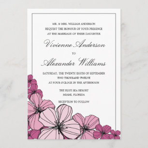 FLOR PURPURA INVITACIÓN DE BODAS