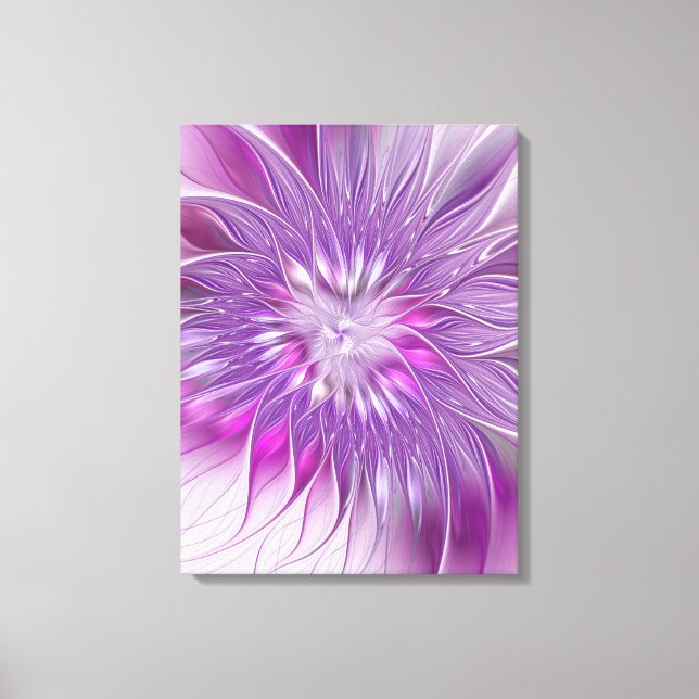Flor Púrpura Rosa Pasión Resumen Arte Fractal (Anverso)
