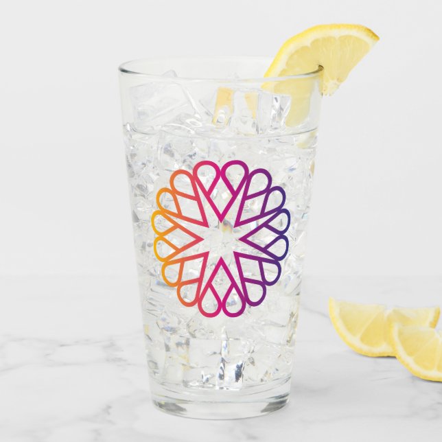Flor Radial de Gradiente Neon Minimalista (Reverso (hielo))