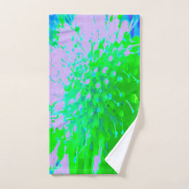 Flor retro abstracta en lavanda y verde limón