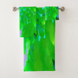 Flor retro abstracta en lavanda y verde limón