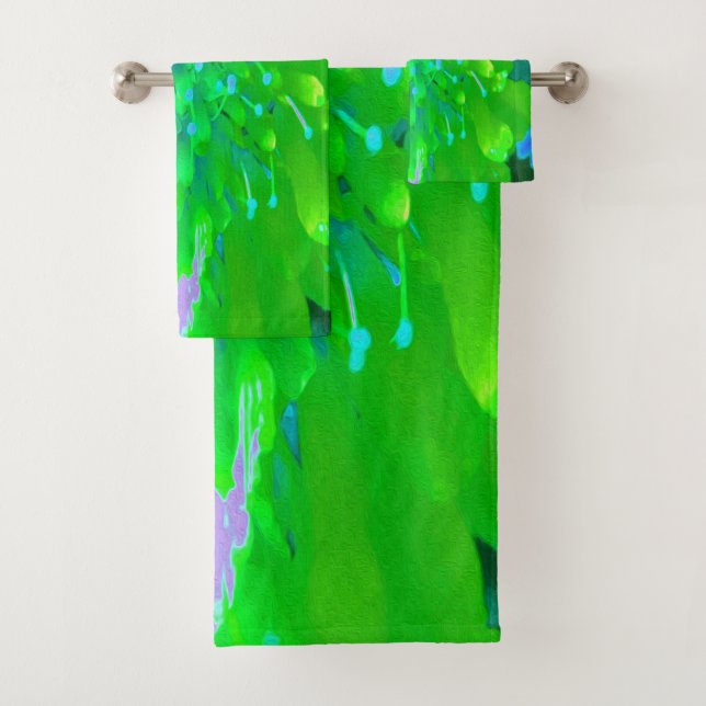 Flor retro abstracta en lavanda y verde limón (In situ)