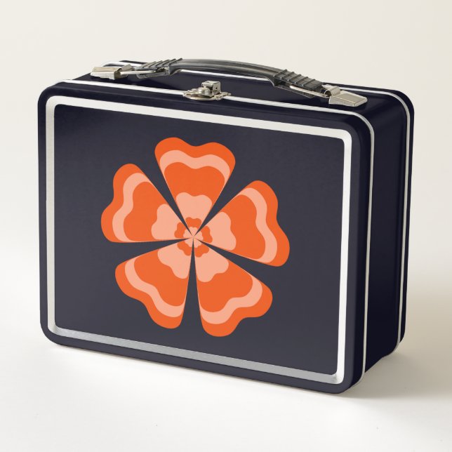 Flor Retro Estilizada Naranja (Anverso)