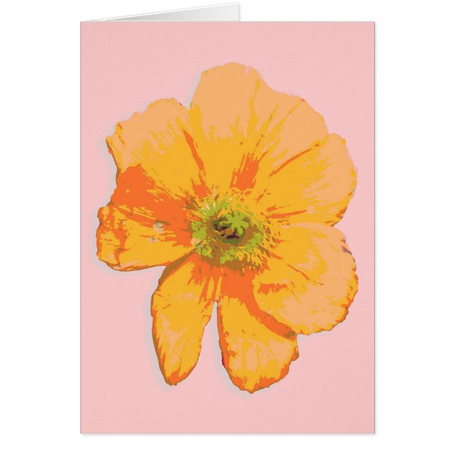 Flor retro/popArt naranja (Frente)