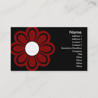 Flor roja elegante en tarjeta de visita negra