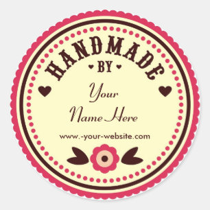 Flor Roja Hecha A Mano Por Pegatinas Personalizado