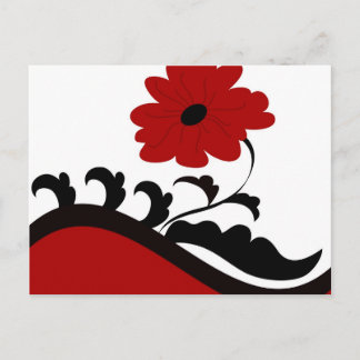 Flor roja - Postal
