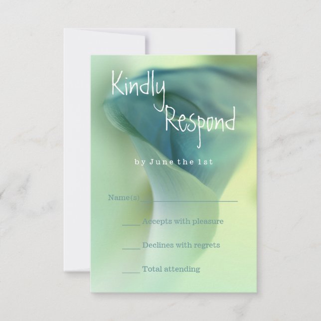 Flor romántica en tonos azules RSVP (Anverso)