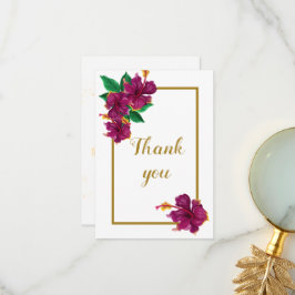 flor romántica hibisco flor botánica tarjeta de ag