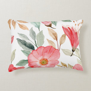 Flor rosa Acento Almohada