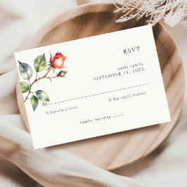 Flor Rosa acuarela Boda RSVP