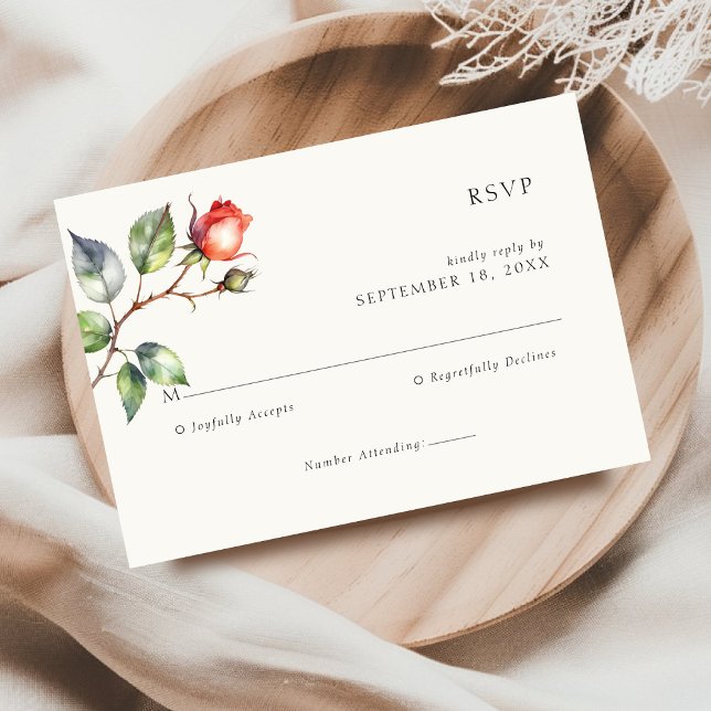 Flor Rosa acuarela Boda RSVP (Subido por el creador)