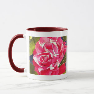 Flor rosa brillante de camellia, taza del Día de l