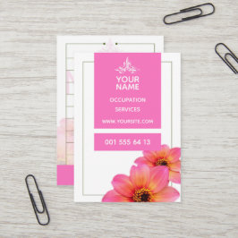Flor rosa caliente - Tarjeta de visita