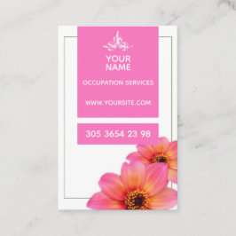 Flor rosa caliente - Tarjeta de visita