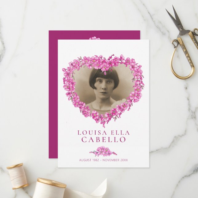 Flor rosa del programa de servicio funerario de lo (Anverso/Reverso In Situ)