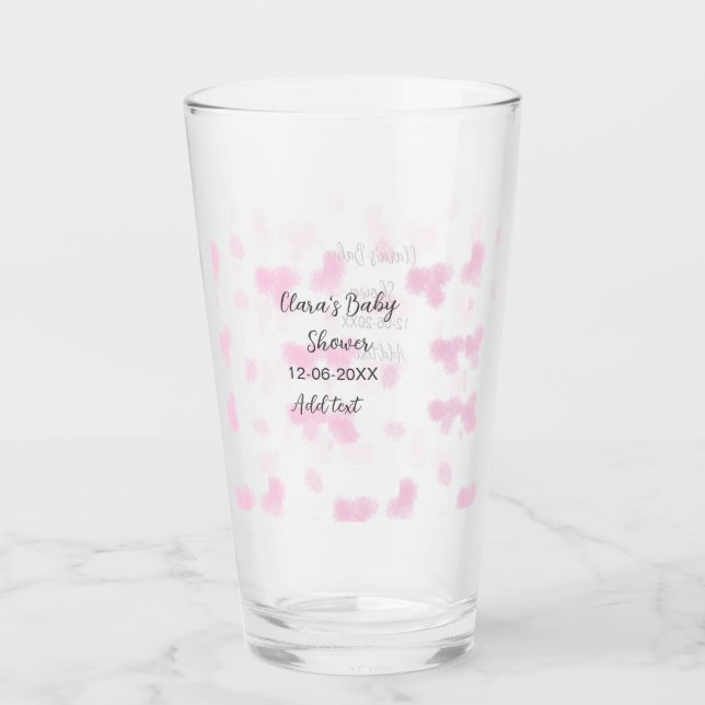 Flor rosa lindo ducha de bebé acuarela moderna dat (Anverso)