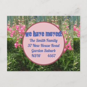 Flor rosa Nueva postal de dirección que estamos mo