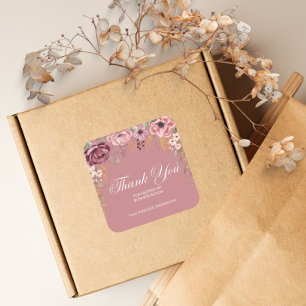 Flor Rosa Pequeña Empresa Gracias Pegatinas
